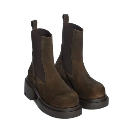 Rick Owens Concordians Runway Beatle Bogun In Indigo Suede