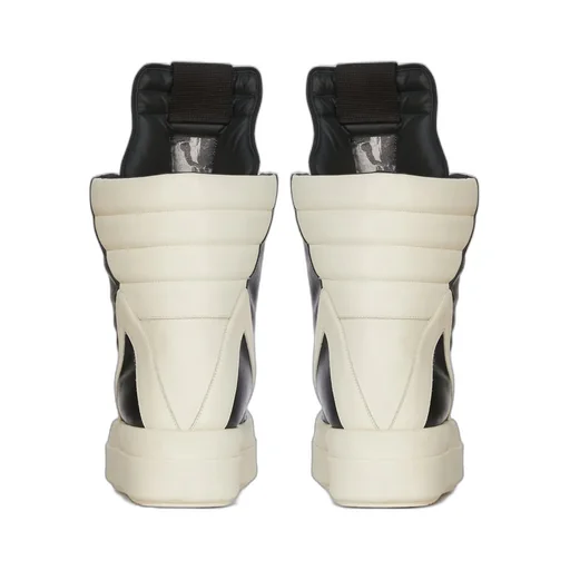 Rick Owens Concordians Runway Megageobaskets In Black/Milk/Milk Full Grain Calf Leather