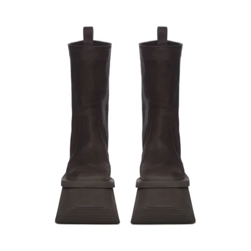 Rick Owens Concordians Runway Factory Boots In Brown Nubuck