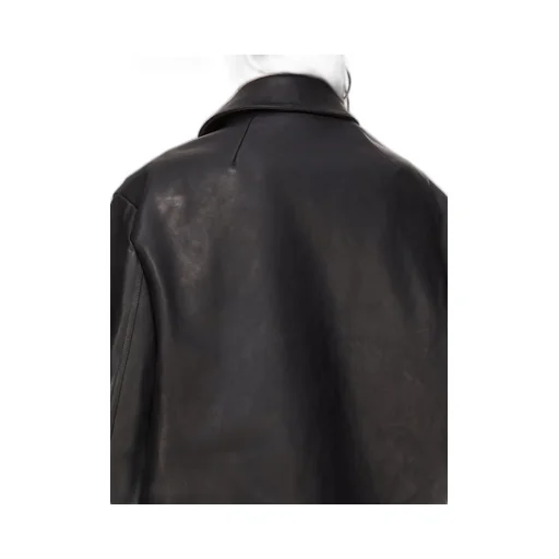 Rick Owens Concordians Runway Blixa Jumbo Mac In Black Washed Calf Leather And Melton