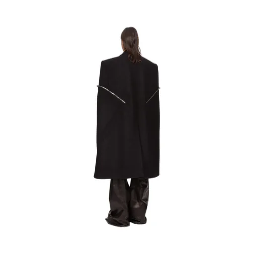 Rick Owens Concordians Runway Blixa Cape In Black Melton