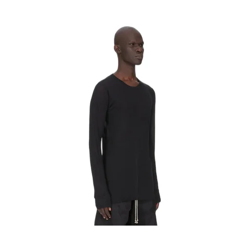 Rick Owens Temple Basic Ls T In Black Unstable Cotton