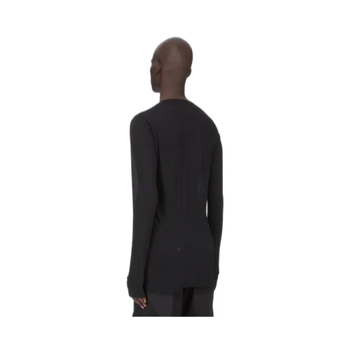 Rick Owens Temple Basic Ls T In Black Unstable Cotton