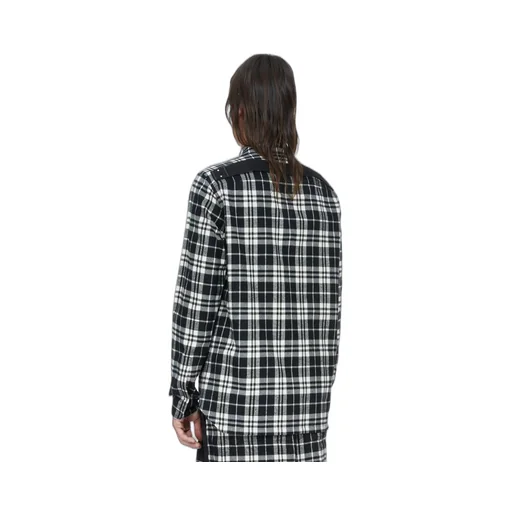 Rick Owens Temple Outershirt In Black Plaid Plaid Flannel