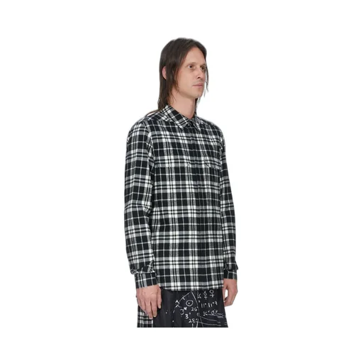 Rick Owens Temple Outershirt In Black Plaid Plaid Flannel