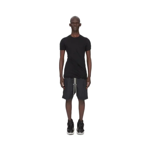 Rick Owens Temple Double Ss T In Black Unstable Cotton