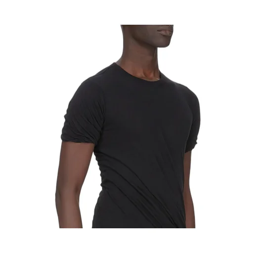 Rick Owens Temple Double Ss T In Black Unstable Cotton