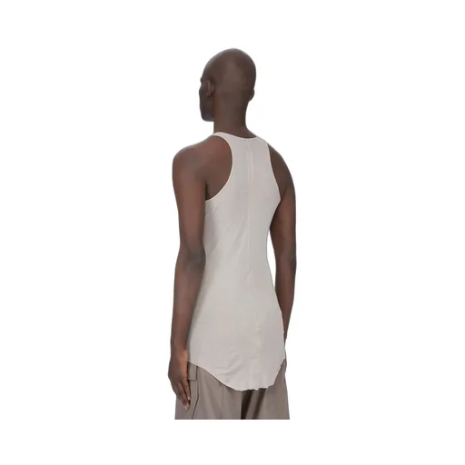Rick Owens Temple Basic Rib Tank In Pearl Mini Rib Jersey
