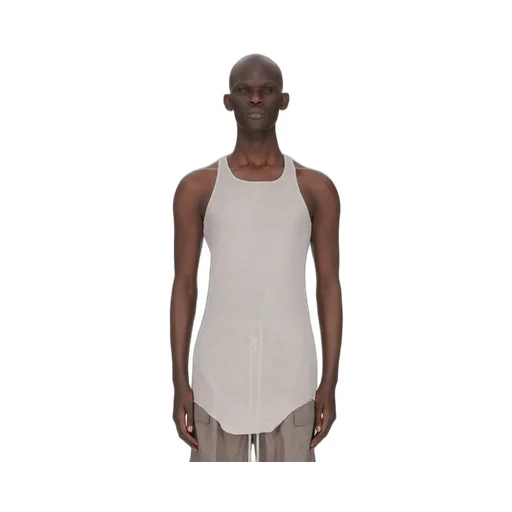 Rick Owens Temple Basic Rib Tank In Pearl Mini Rib Jersey