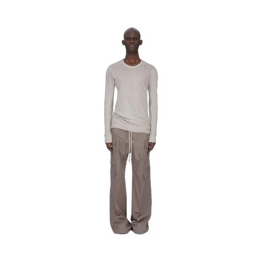 Rick Owens Temple Basic Ls T In Pearl Unstable Cotton