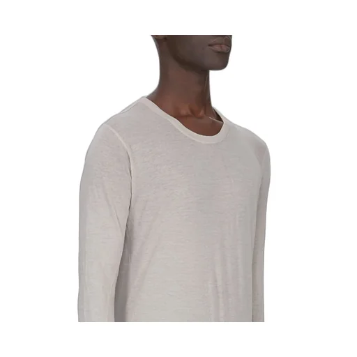 Rick Owens Temple Basic Ls T In Pearl Unstable Cotton