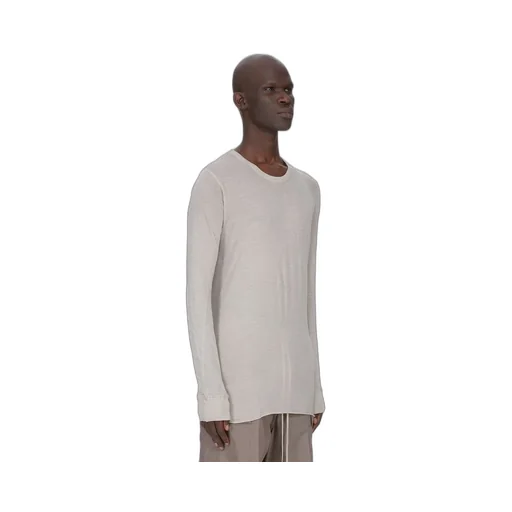 Rick Owens Temple Basic Ls T In Pearl Unstable Cotton