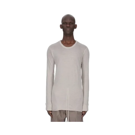Rick Owens Temple Basic Ls T In Pearl Unstable Cotton