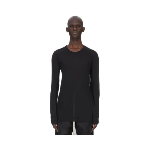 Rick Owens Temple Basic Ls T In Black Unstable Cotton