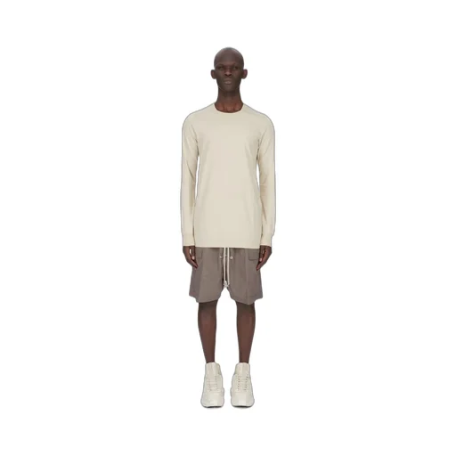 Rick Owens Temple Level Ls T In Sand Classic Cotton Jersey