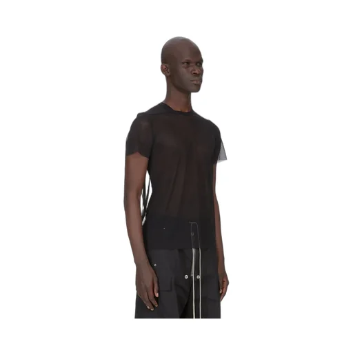 Rick Owens Temple Short Level T In Black Stretch Tulle