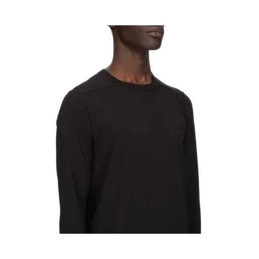 Rick Owens Temple Level Ls T In Black Classic Cotton Jersey