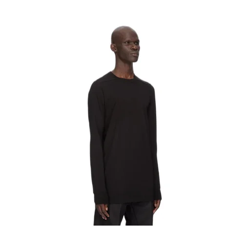 Rick Owens Temple Level Ls T In Black Classic Cotton Jersey