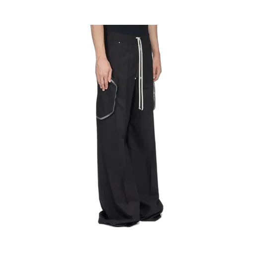 Rick Owens Temple Heizer Belas In Black Cotton Poplin