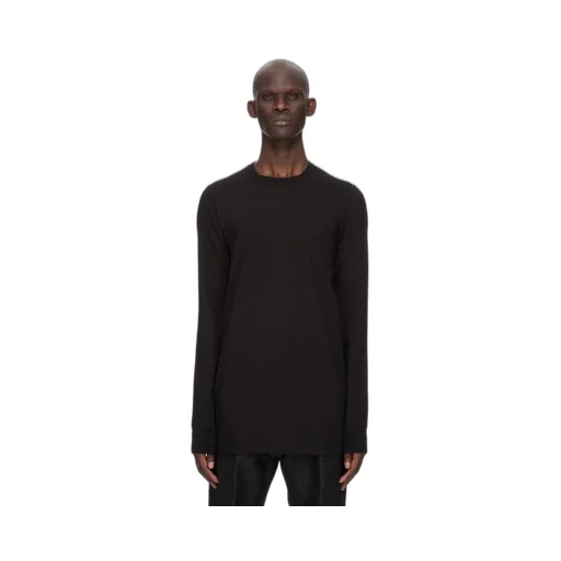 Rick Owens Temple Level Ls T In Black Classic Cotton Jersey
