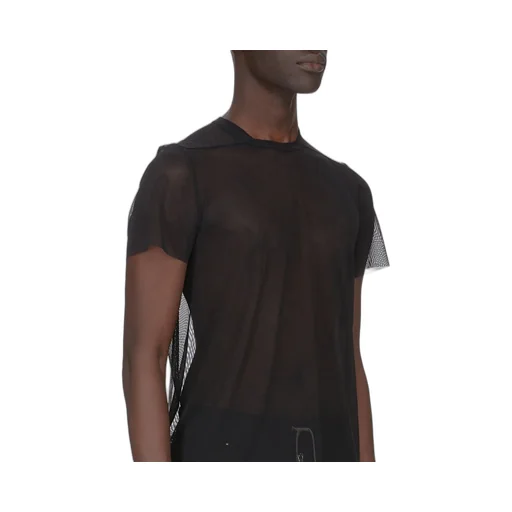 Rick Owens Temple Short Level T In Black Stretch Tulle