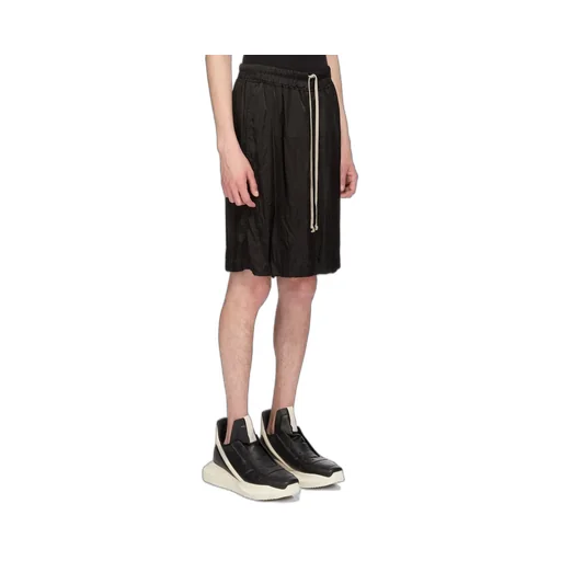 Rick Owens Temple Kiltshorts In Black Cupro Satin