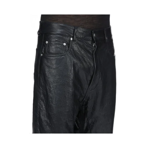 Rick Owens Temple Geth Jeans In Black Tumbled Lamb