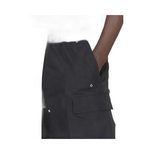 Rick Owens Temple Cargobela Shorts In Black Tech Faille