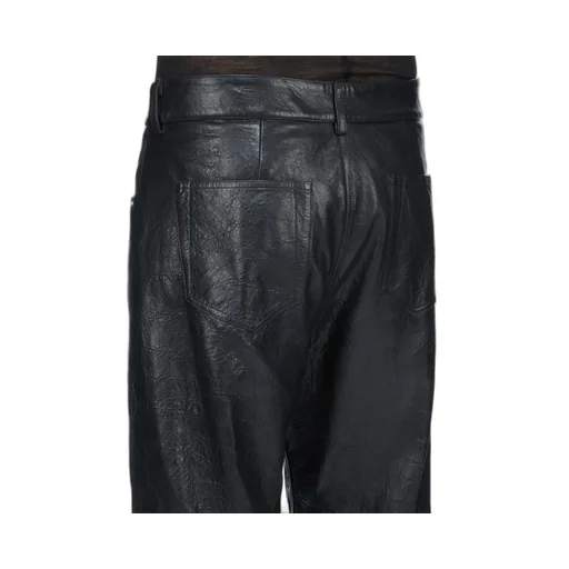 Rick Owens Temple Geth Jeans In Black Tumbled Lamb