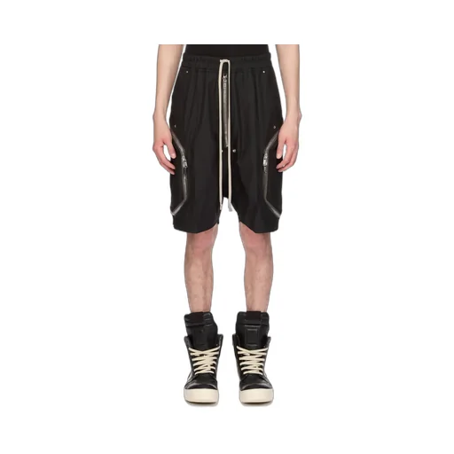 Rick Owens Temple Heizer Bela In Black Heavy Poplin