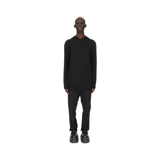 Rick Owens Temple Bela Pants In Black Heavy Poplin