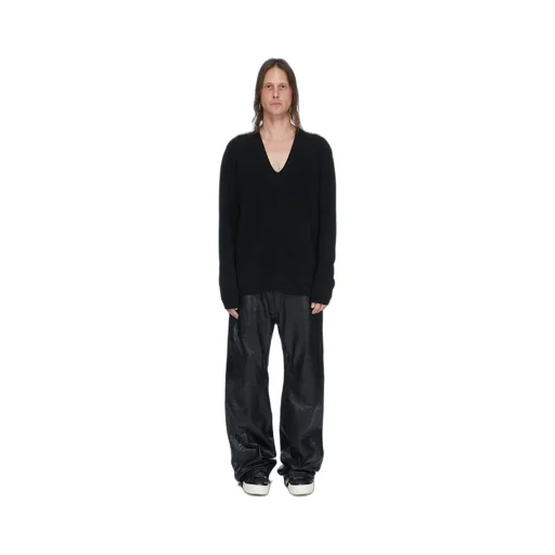 Rick Owens Temple Geth Jeans In Black Tumbled Lamb