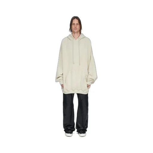 Rick Owens Temple Hun Hoodie In Sand Nep Terry Jersey