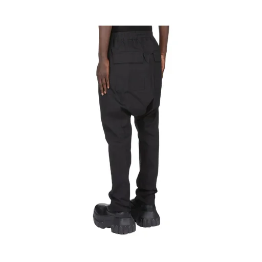 Rick Owens Temple Drawstring Long In Black Heavy Poplin