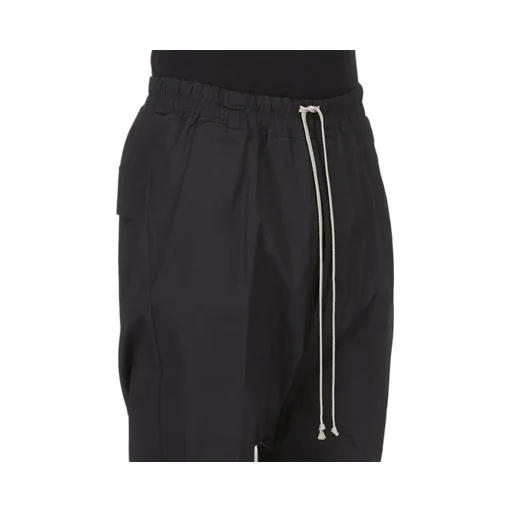 Rick Owens Temple Drawstring Long In Black Heavy Poplin