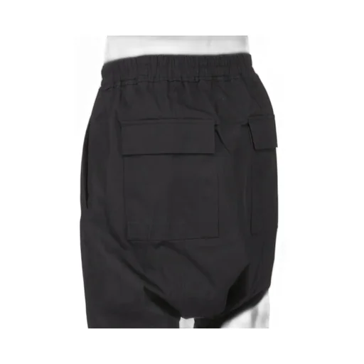 Rick Owens Temple Drawstring Long In Black Heavy Poplin
