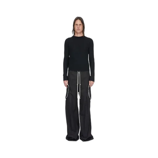 Rick Owens Temple Heizer Belas In Black Cotton Poplin