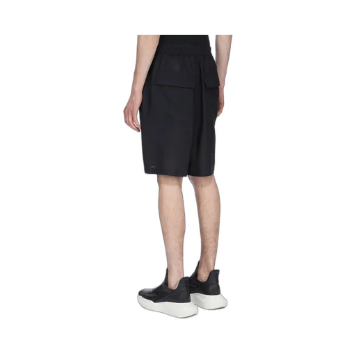 Rick Owens Temple Kiltshorts In Black Wool Gauze