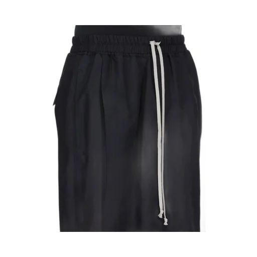 Rick Owens Temple Kiltshorts In Black Wool Gauze