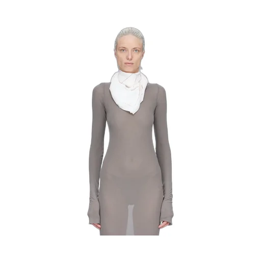 Rick Owens Temple Printed Astro 70X70 Scarf In Milk/Coral Scarf