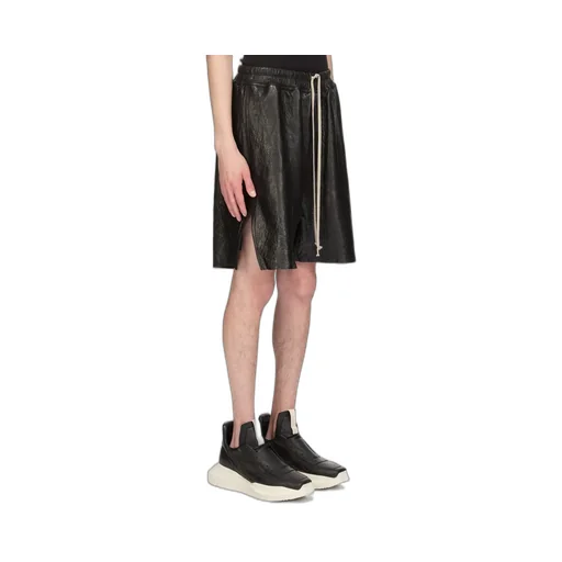 Rick Owens Temple Boxers In Black Tumbled Lamb