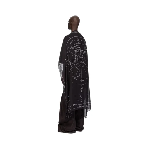 Rick Owens Temple Pino Astro 70X70 Scarf In Black/Milk Scarf