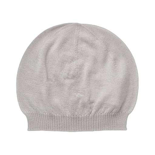Rick Owens Temple Hat In Pearl Lightweight Cashmere Knit