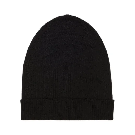 Rick Owens Temple Ribbed Beanie In Black Ribbed Knit
