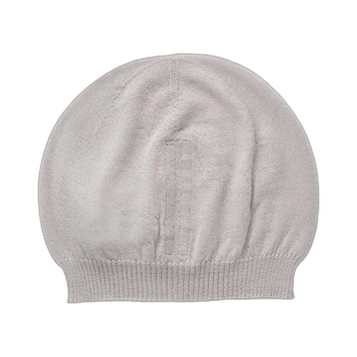 Rick Owens Temple Hat In Pearl Lightweight Cashmere Knit