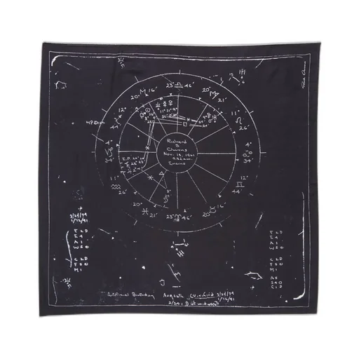 Rick Owens Temple Printed Astro 70X70 Scarf In Black/Milk Scarf