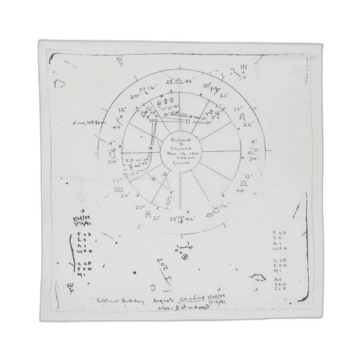 Rick Owens Temple Printed Astro 70X70 Scarf In Milk/Black Scarf