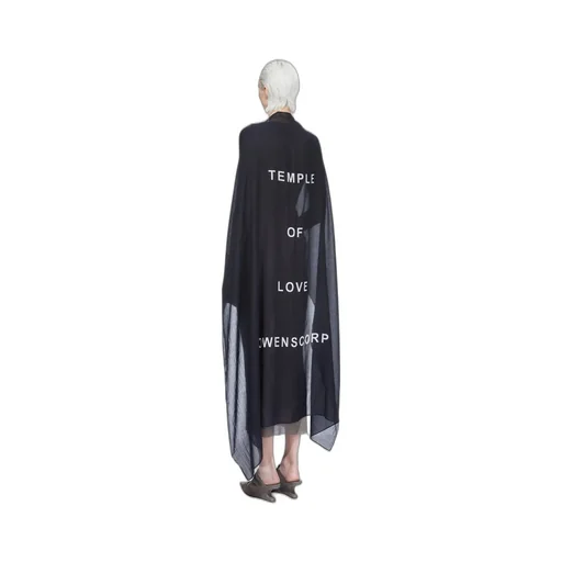 Rick Owens Temple Printed Cot Temple 140X140 Scarf In Black/Milk Scarf