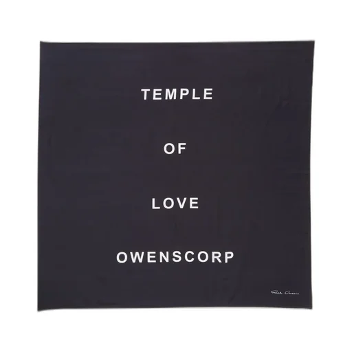 Rick Owens Temple Printed Temple 70X70 Scarf In Black/Milk Scarf