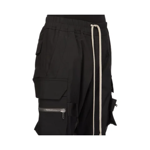 Rick Owens Temple Mastodon Cargo In Black Heavy Poplin